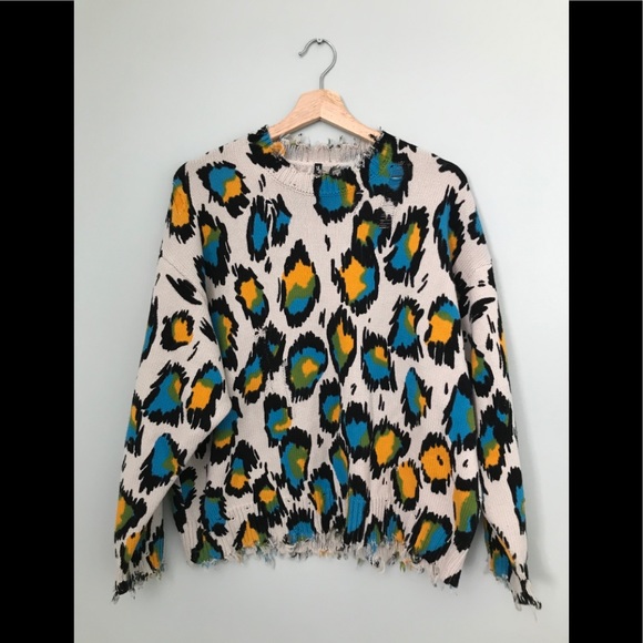 R13 Leopard Oversized sweater size XS - Picture 1 of 14